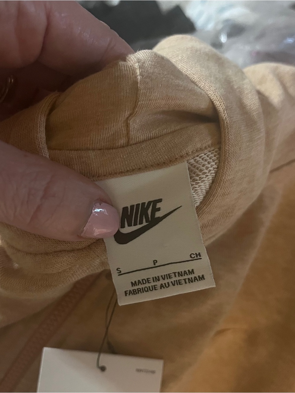 NWT Nike Women's tan Zip-Up Cropped Hoodie Size Small - Picture 4 of 7